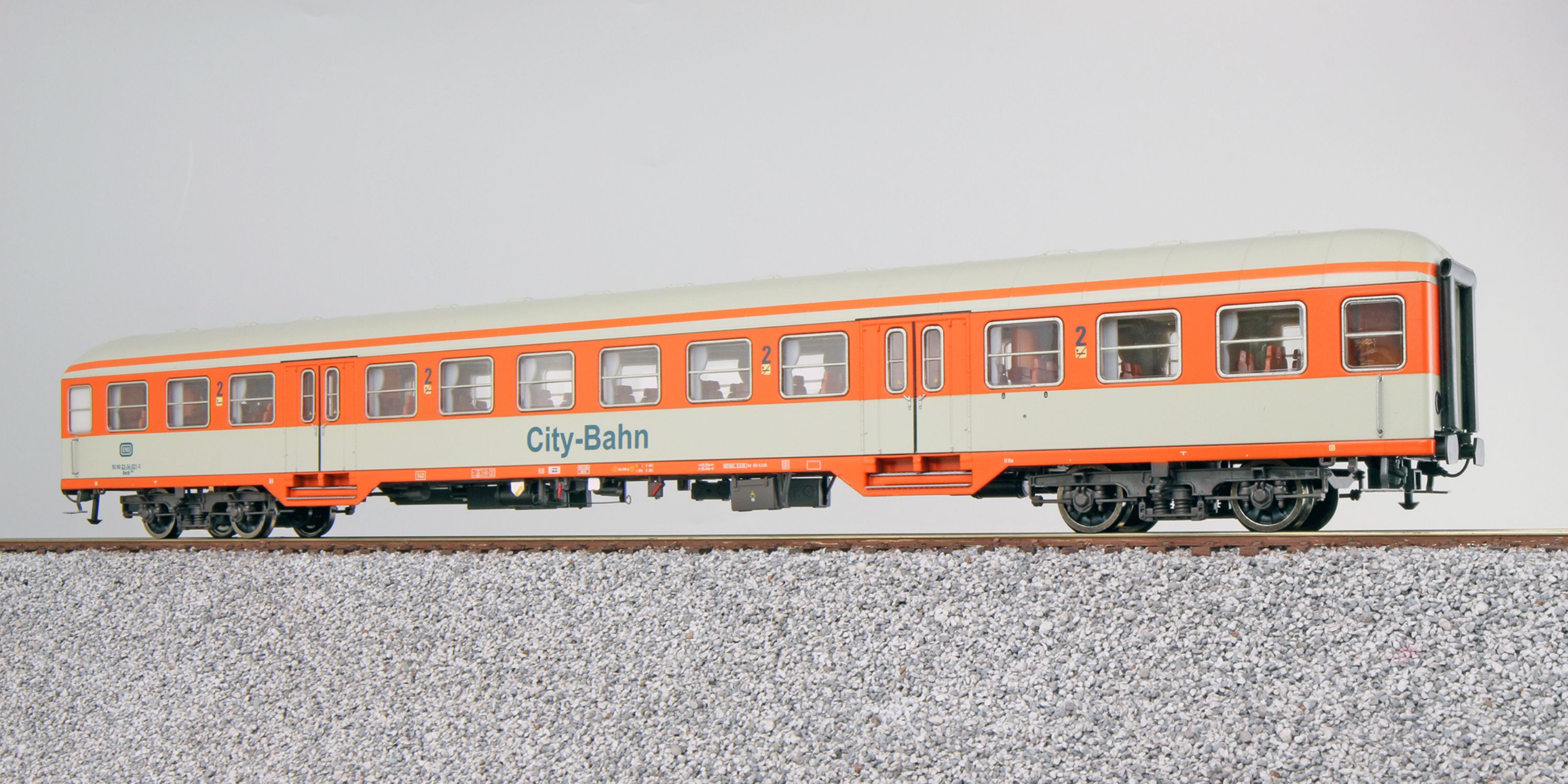 H0 Silberling / n-Wagen Bnrzb778.1, 22-34 004-8, 2. Kl., DB Ep. IV, orange, lichtgrau, DC